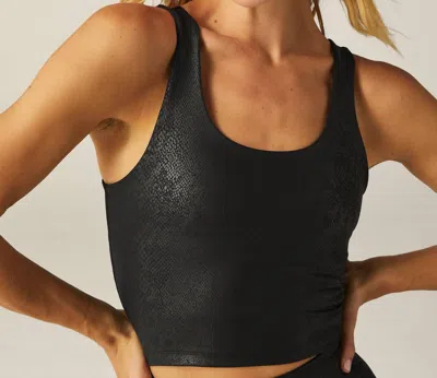 Beyond Yoga Powershine Sport Street Cropped Tank In Viper Black In Multi