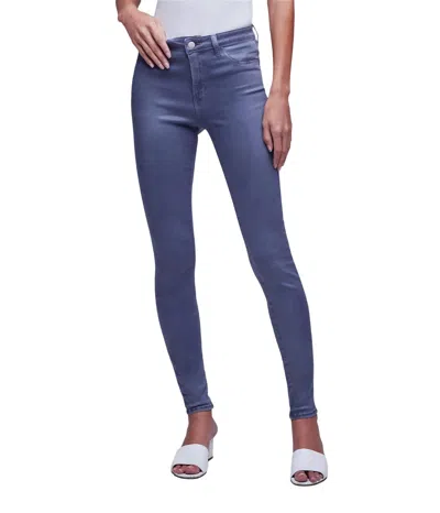L Agence Marguerite Coated Skinny Jean In Gris Coated In Multi