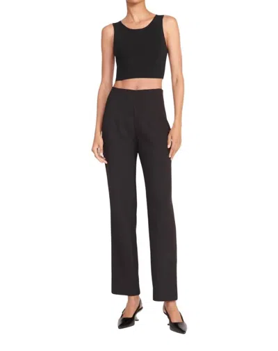 Staud Caleb Straight Leg Pant In Black In Black