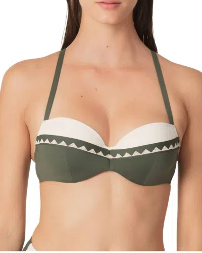 Marie Jo Gina Bikini Deep Plunge Padded Bra In Dark Olive In Green