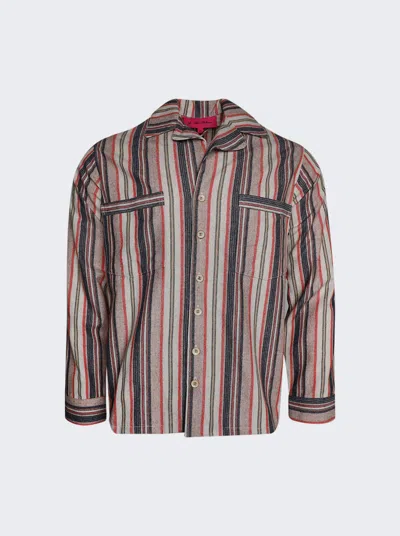 The Elder Statesman Leisure Stipe Shirt In Multi