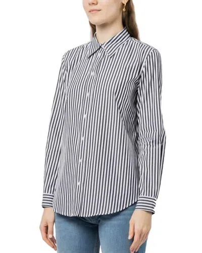Nili Lotan Kate Button Down Shirt In Black/white In Multi