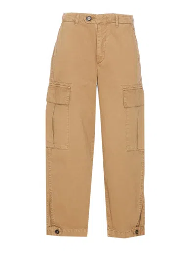 Pinko Cargo Trousers With Belt Loops And Pockets In Brown