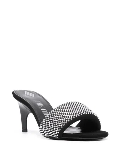 Attico The  Woman Sandals Black Size 8 Textile Fibers In Black