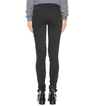 Shop Balmain Denim Trousers In Llack