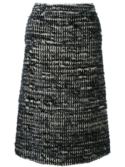 Simone Rocha Tweed Tufted Wool-blend Skirt In Mono