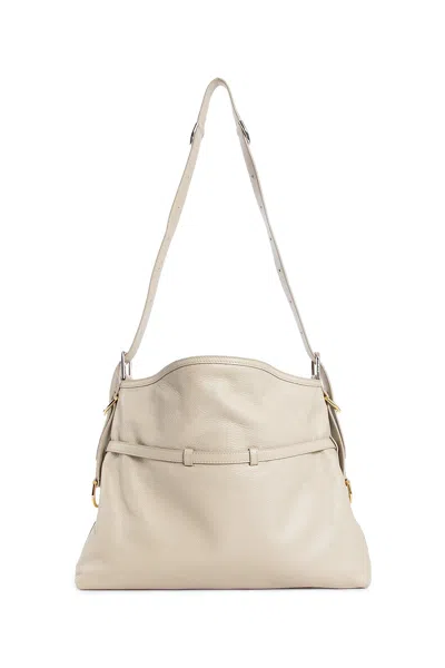 Givenchy Calf Leather Shoulder Bag With Elegant Brass Accents And Spacious Interior In Beige