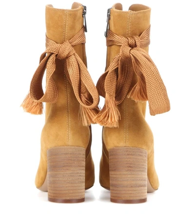 Shop Chloé Harper Suede Boots In Spicy Yellow