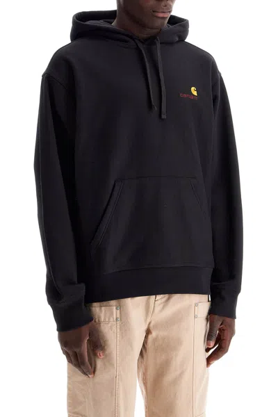 Carhartt -wip Hooded American Script Sweatshirt In Black