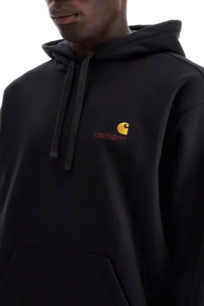 Carhartt -wip Hooded American Script Sweatshirt In Black