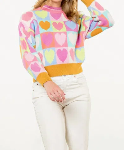 Thml Pastel Hearts Sweater In Multi-colored In Multi