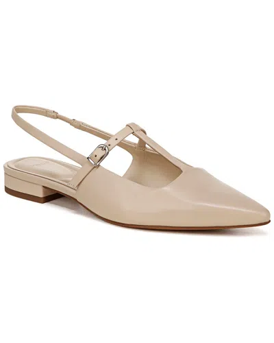Vince Iliana Leather T-strap Ballerina Flats In Beige