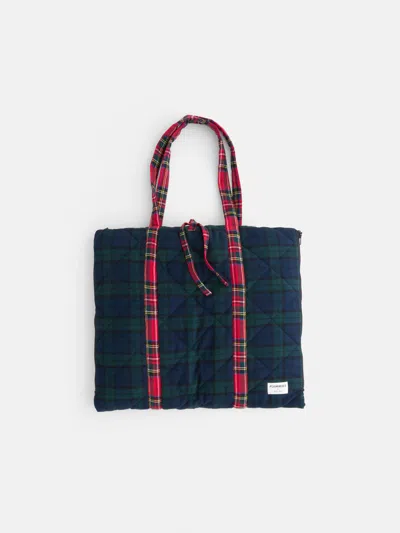 Alex Mill P'jimmies Blanket Tote In Flannel In Blackwatch Plaid