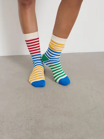 Alex Mill P'jimmies Multistripe Socks In Multi