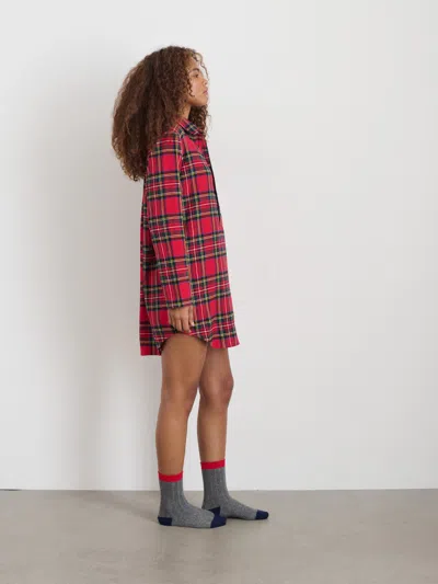 Alex Mill P'jimmies Night Shirt In Flannel In Red Plaid