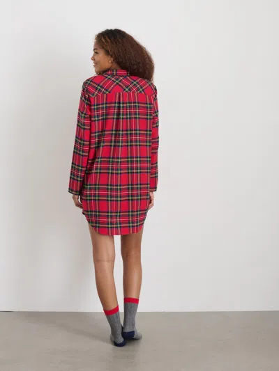 Alex Mill P'jimmies Night Shirt In Flannel In Red Plaid