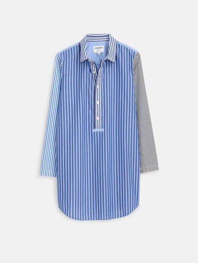 Alex Mill P'jimmies Nightdress Classic Blue Mixed Stripe In Classic Blue Mixed Stripe