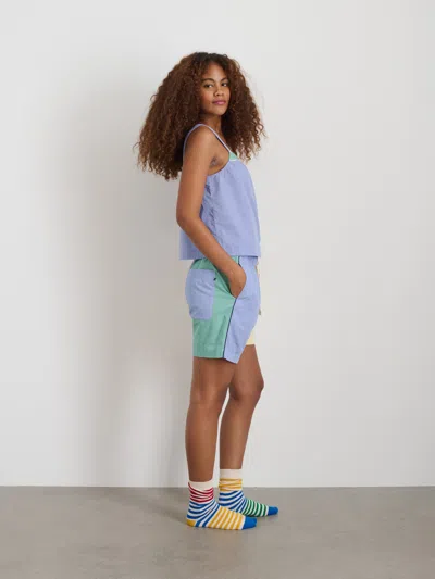 Alex Mill P'jimmies Sleep Cami In Colorblock In Pastel Colorblock