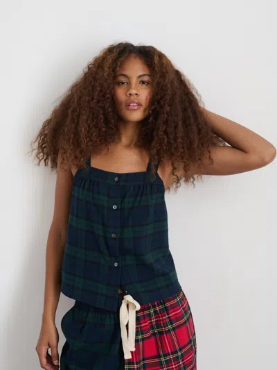Alex Mill P'jimmies Sleep Cami In Flannel In Blackwatch Plaid