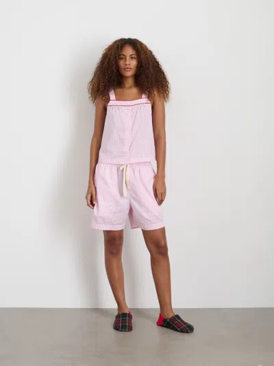 Alex Mill P'jimmies Tank Top Pink Stripe In Pink Stripe