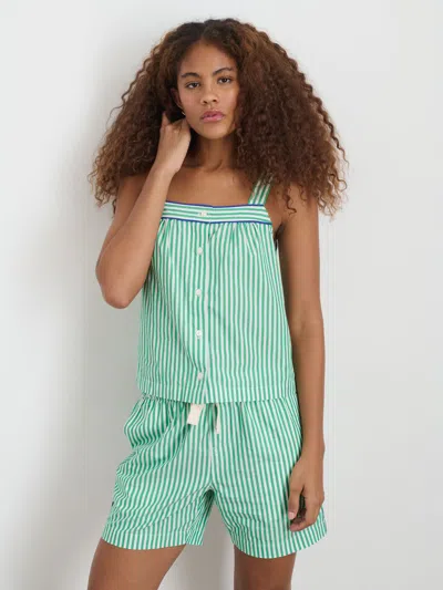 Alex Mill P'jimmies Tank Top Green Stripe In Green Stripe