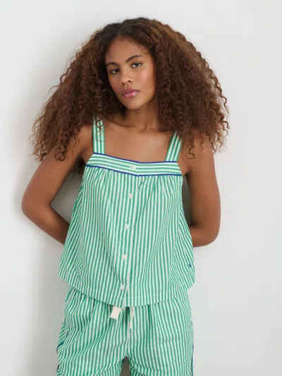 Alex Mill P'jimmies Tank Top Green Stripe In Green Stripe