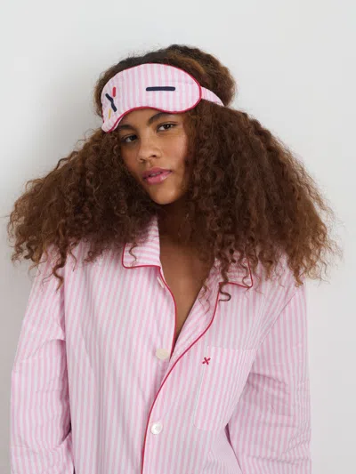 Alex Mill P'jimmies Sleep Mask In Stripe In Pink Stripe