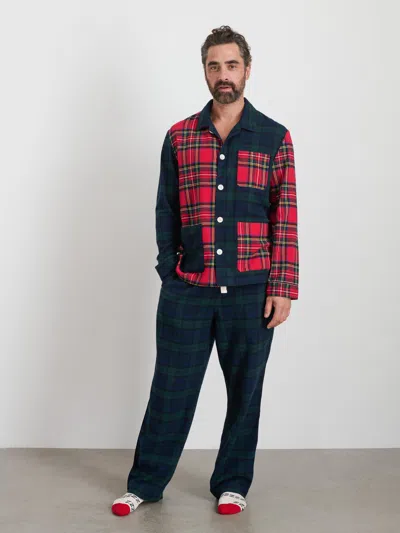 Alex Mill P'jimmies Sleep Shirt In Flannel In Blackwatch Plaid