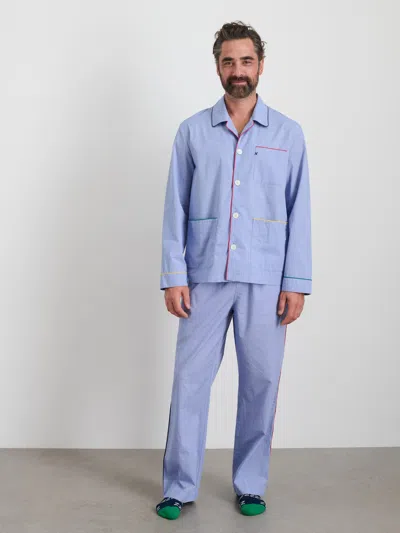 Alex Mill P'jimmies Sleep Shirt In Solid In Blue
