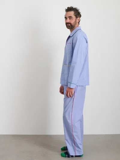 Alex Mill P'jimmies Sleep Shirt In Solid In Blue