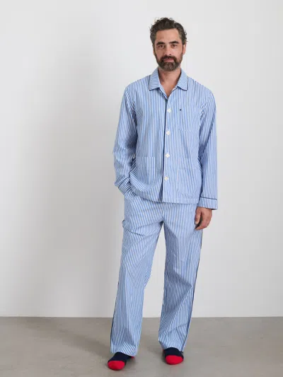 Alex Mill P'jimmies Sleep Shirt In Stripe In Blue Stripe