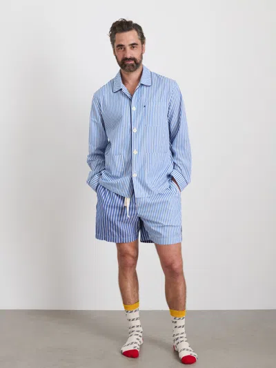 Alex Mill P'jimmies Sleep Shirt In Stripe In Blue Stripe