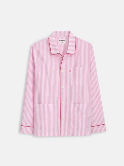 Alex Mill P'jimmies Sleep Shirt In Stripe In Pink Stripe