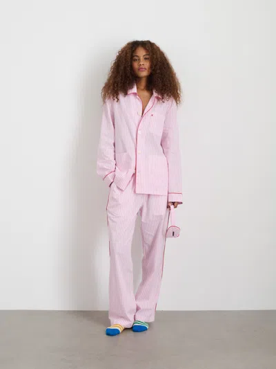Alex Mill P'jimmies Sleep Shirt In Stripe In Pink Stripe
