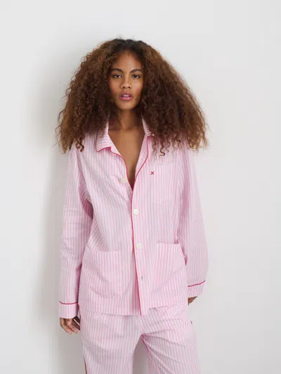 Alex Mill P'jimmies Sleep Shirt In Stripe In Pink Stripe