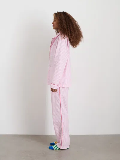 Alex Mill P'jimmies Sleep Shirt In Stripe In Pink Stripe