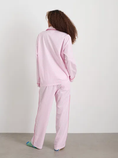 Alex Mill P'jimmies Sleep Shirt In Stripe In Pink Stripe