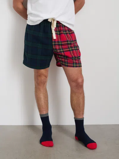 Alex Mill P'jimmies Sleep Short In Flannel In Blackwatch Plaid