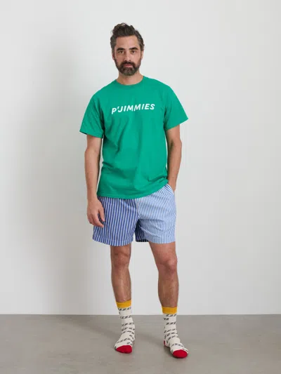 Alex Mill P'jimmies Sleep Short In Stripe In Classic Blue Mixed Stripe