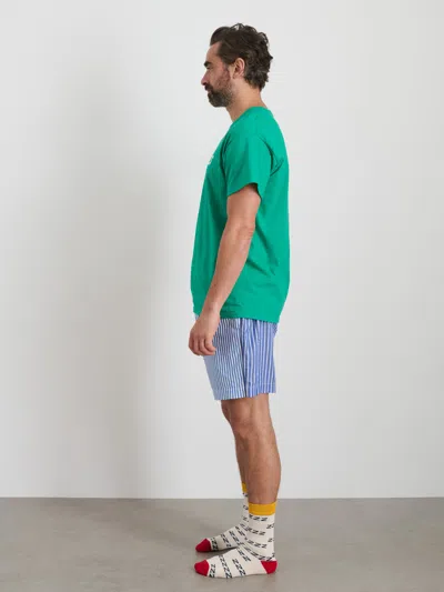 Alex Mill P'jimmies Sleep Short In Stripe In Classic Blue Mixed Stripe