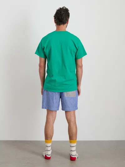 Alex Mill P'jimmies Sleep Short In Stripe In Classic Blue Mixed Stripe