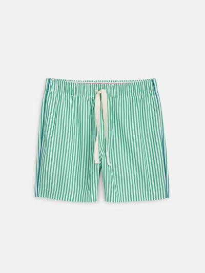 Alex Mill P'jimmies Sleep Short In Stripe In Green Stripe