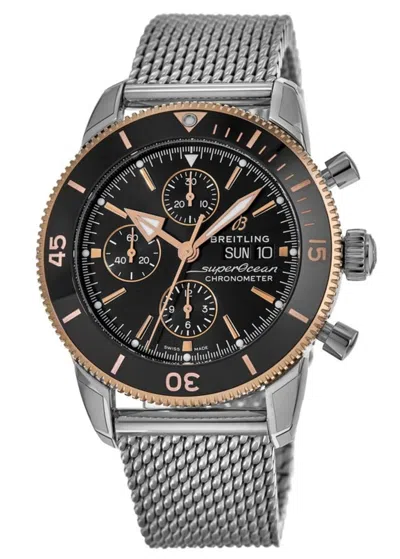 Breitling Superocean Heritage Chronograph 44 Steel & Rose Gold Men's Watch U13313121b1a1 In Black
