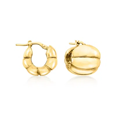 Ross-simons Italian 18kt Yellow Gold Shrimp Hoop Earrings In Yellow