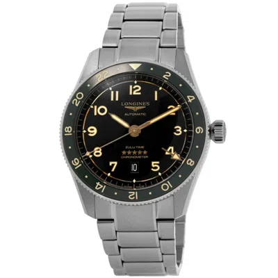 Longines Men's Swiss Automatic Spirit Zulu Time Stainless Steel Bracelet Watch 42mm In Black