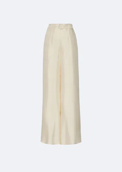 Lapointe Silky Twill Wide Leg Pant In Cream