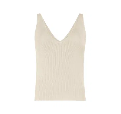 Lapointe Shiny Viscose Tank Top In Cream