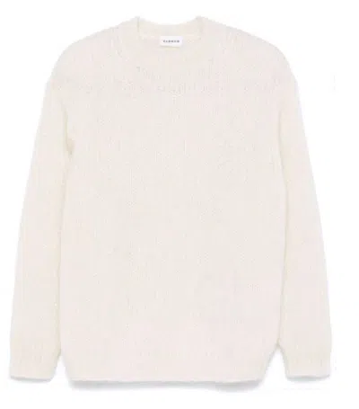 P.a.r.o.s.h Parosh Ivory Mohair Blend Open-knit Sweater In Multicolor