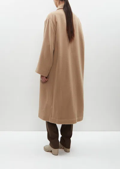 Lauren Manoogian Alpaca Wool Brushed Car Coat In Camel