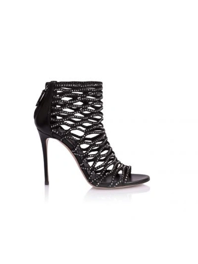 Shop Casadei Black Micro-mesh Sandals